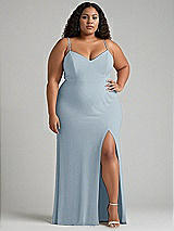 Alt View 1 Thumbnail - Mist Tie-Back Cutout Maxi Dress with Front Slit