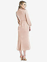 Rear View Thumbnail - Cameo High Collar Puff Sleeve Midi Dress - Bronwyn