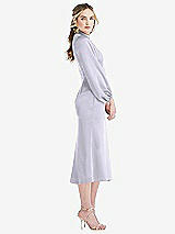 Side View Thumbnail - Silver Dove High Collar Puff Sleeve Midi Dress - Bronwyn