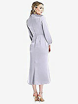 Rear View Thumbnail - Silver Dove High Collar Puff Sleeve Midi Dress - Bronwyn