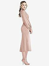 Side View Thumbnail - Toasted Sugar High Collar Puff Sleeve Midi Dress - Bronwyn