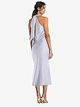 Rear View Thumbnail - Silver Dove Draped Twist Halter Tie-Back Midi Dress - Paloma