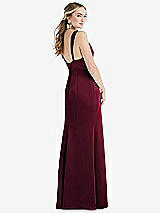 Rear View Thumbnail - Cabernet Twist Strap Maxi Slip Dress with Front Slit - Neve