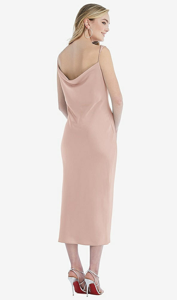 Back View - Toasted Sugar Asymmetrical One-Shoulder Cowl Midi Slip Dress