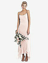 Alt View 1 Thumbnail - Blush Scoop Neck Ruffle-Trimmed High Low Maxi Dress