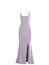 Alt View 1 Thumbnail - Lilac Haze Notch Crepe Trumpet Gown with Front Slit