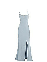 Alt View 1 Thumbnail - Mist Notch Crepe Trumpet Gown with Front Slit