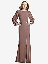 Rear View Thumbnail - Sienna Long Puff Sleeve Maxi Dress with Cutout Tie-Back