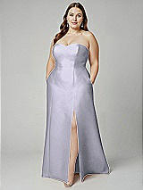 Alt View 1 Thumbnail - Silver Dove Strapless A-line Satin Gown with Modern Bow Detail