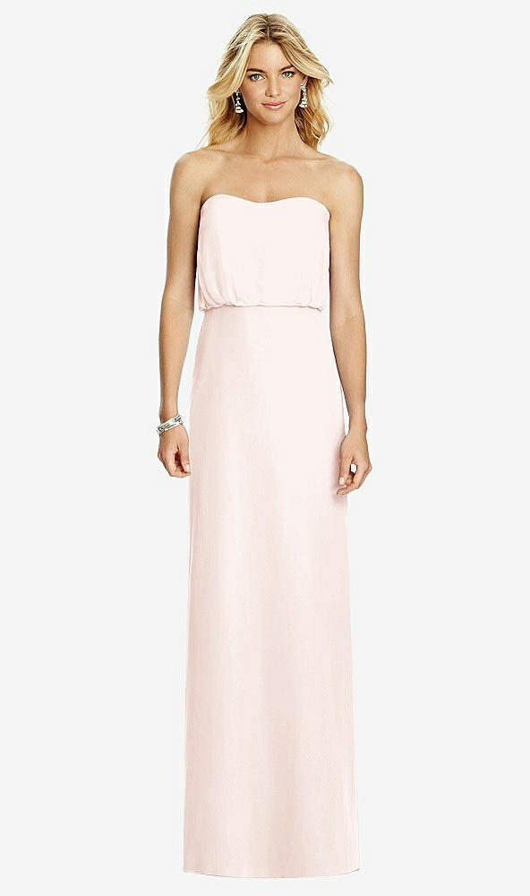 Front View - Blush Full Length Lux Chiffon Blouson Bodice