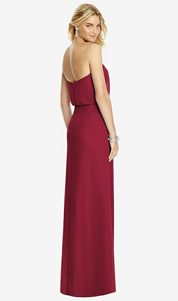 Back View - Burgundy Full Length Lux Chiffon Blouson Bodice