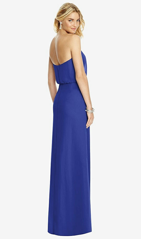 Back View - Cobalt Blue Full Length Lux Chiffon Blouson Bodice