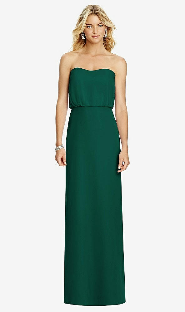 Front View - Hunter Green Full Length Lux Chiffon Blouson Bodice