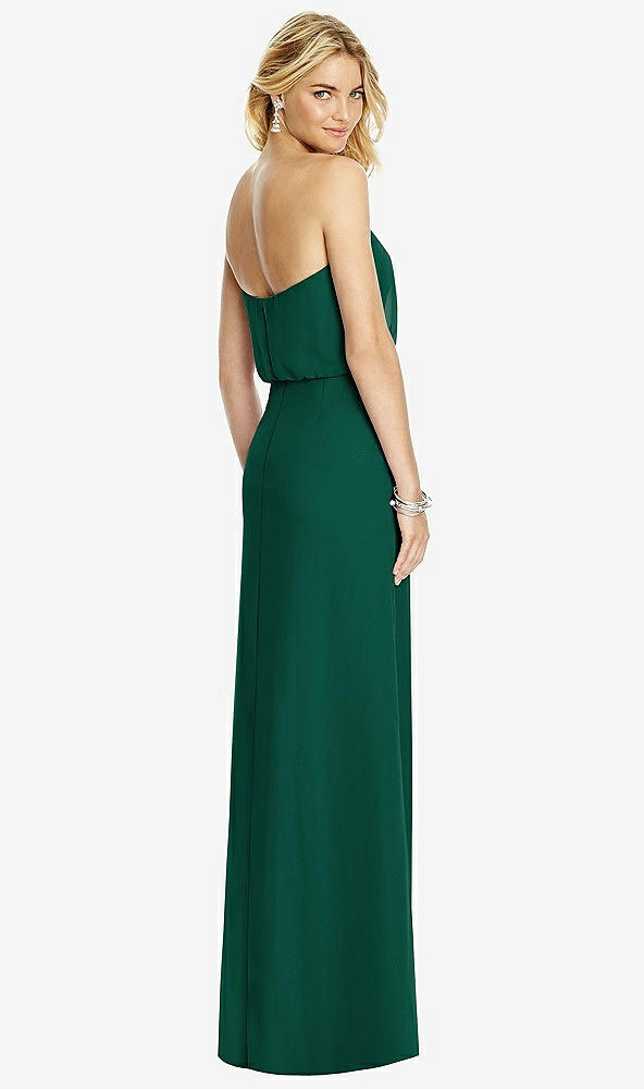 Back View - Hunter Green Full Length Lux Chiffon Blouson Bodice