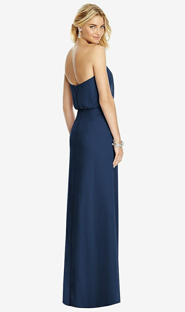 Back View - Midnight Navy Full Length Lux Chiffon Blouson Bodice