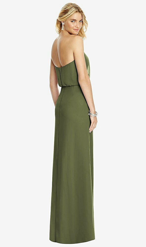 Back View - Olive Green Full Length Lux Chiffon Blouson Bodice