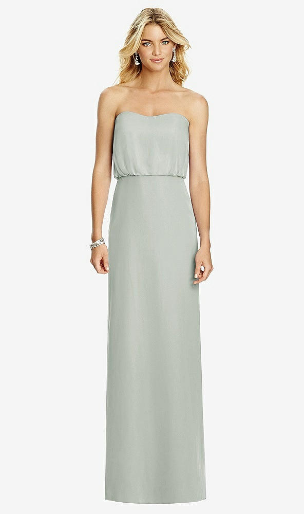 Front View - Willow Green Full Length Lux Chiffon Blouson Bodice