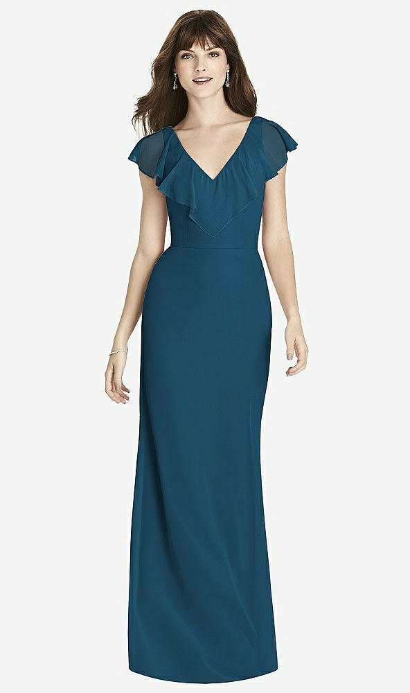 Front View - Atlantic Blue After Six Bridesmaid Dress 6779