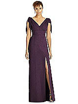 Front View Thumbnail - Aubergine Silver Studio Design Shimmer Bridesmaid Dress 4542LS