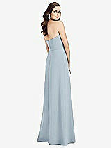 Rear View Thumbnail - Mist Strapless Pleated Skirt Crepe Dress with Pockets