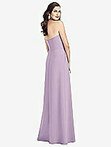 Rear View Thumbnail - Pale Purple Strapless Pleated Skirt Crepe Dress with Pockets