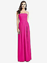 Alt View 1 Thumbnail - Think Pink Strapless Pleated Skirt Crepe Dress with Pockets