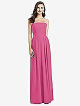 Alt View 1 Thumbnail - Tea Rose Strapless Pleated Skirt Crepe Dress with Pockets