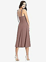 Rear View Thumbnail - Sienna Bustier Crepe Midi Dress with Adjustable Bow Straps