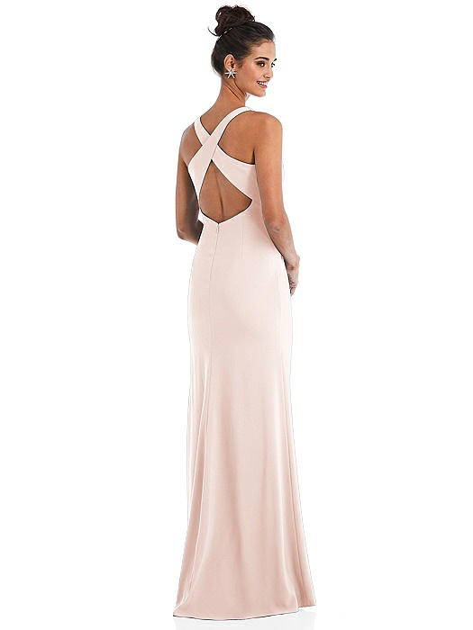 Criss-Cross Cutout Back Maxi Dress with Front Slit