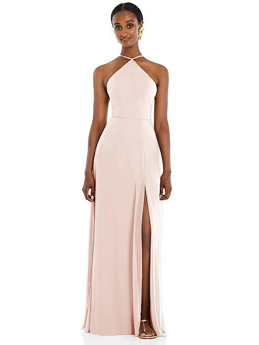 Diamond Halter Maxi Dress with Adjustable Straps