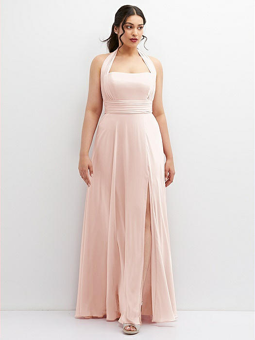 Chiffon Convertible Maxi Dress with Multi-Way Tie Straps