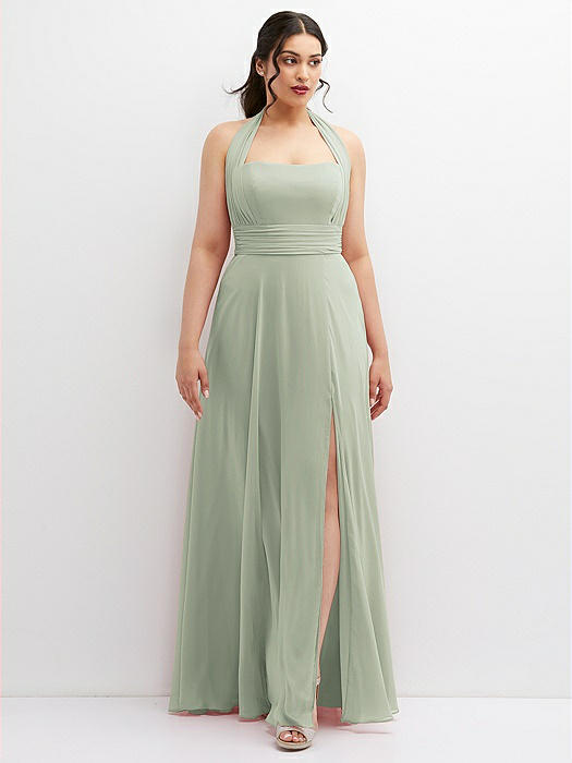 Chiffon Convertible Maxi Dress with Multi-Way Tie Straps