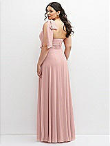 Alt View 3 Thumbnail - Rose Chiffon Convertible Maxi Dress with Multi-Way Tie Straps