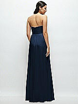 Rear View Thumbnail - Midnight Navy Strapless Chiffon Maxi Dress with Oversized Bow Bodice