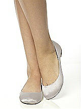 Rear View Thumbnail - Oyster Simple Satin Ballet Wedding Flats