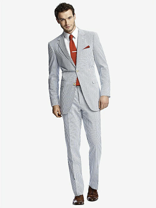 Seersucker Suit Jacket By After Six In Classic Blue