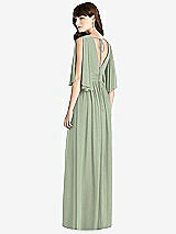 Rear View Thumbnail - Sage Split Sleeve Backless Chiffon Maxi Dress