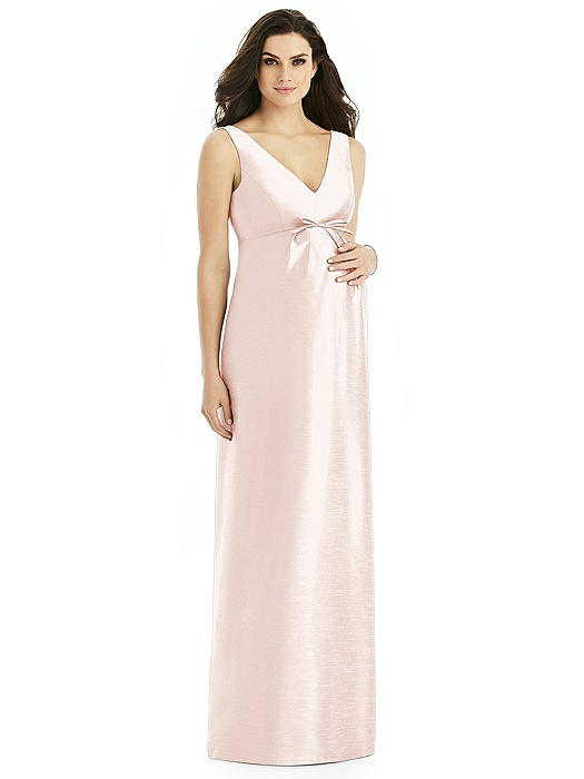 Sleeveless Satin Twill Maternity Dress