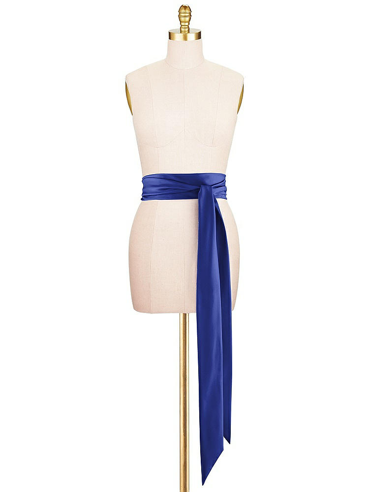 Front View - Cobalt Blue Satin Twill Wedding Sash