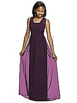 Front View Thumbnail - Aubergine Silver Dessy Shimmer Junior Bridesmaid Dress JR543LS