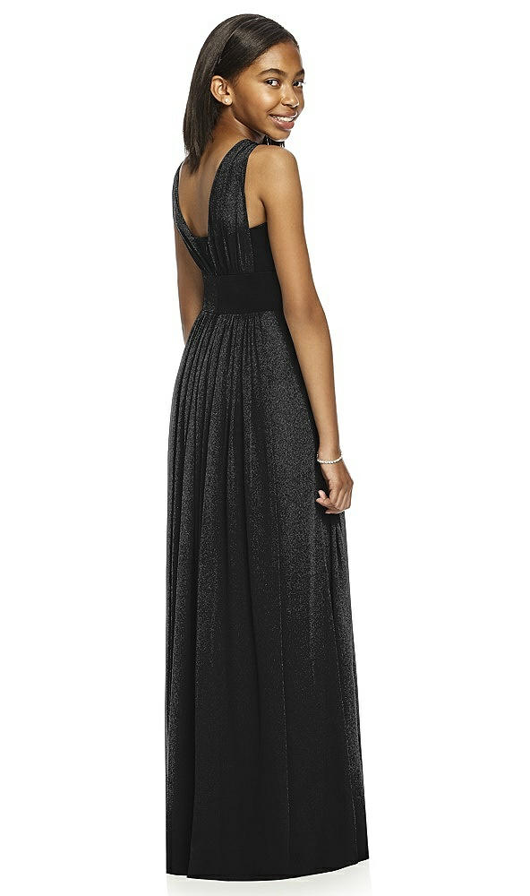 Back View - Black Silver Dessy Shimmer Junior Bridesmaid Dress JR543LS