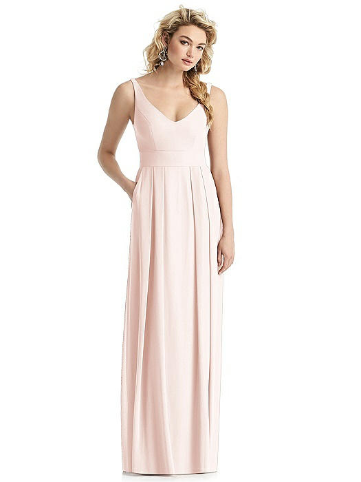 Sleeveless Pleated Skirt Maxi Dress with Pockets