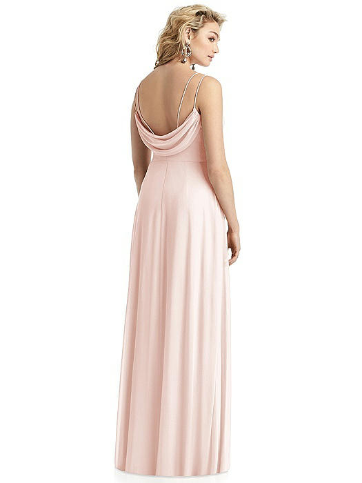 Cowl-Back Double Strap Maxi Dress with Side Slit