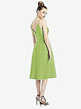 Rear View Thumbnail - Mojito Draped Faux Wrap Cocktail Dress with Pockets