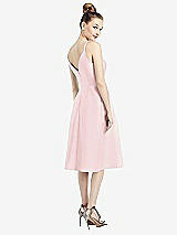 Rear View Thumbnail - Ballet Pink Draped Faux Wrap Cocktail Dress with Pockets