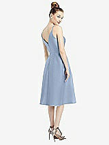 Rear View Thumbnail - Cloudy Draped Faux Wrap Cocktail Dress with Pockets