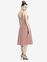 Rear View Thumbnail - Neu Nude Draped Faux Wrap Cocktail Dress with Pockets