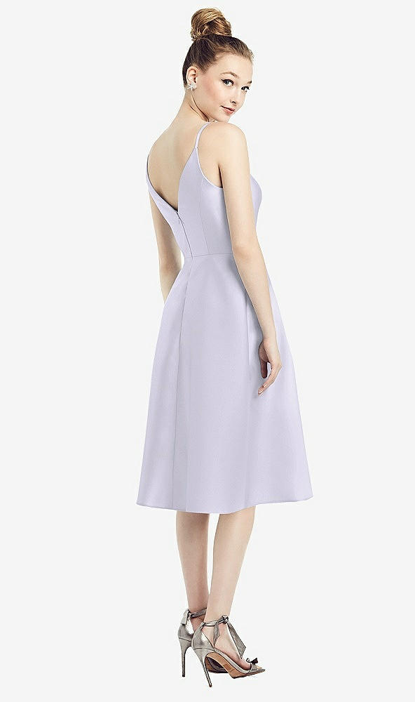 Back View - Silver Dove Draped Faux Wrap Cocktail Dress with Pockets