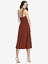 Rear View Thumbnail - Auburn Moon Bustier Crepe Midi Dress with Adjustable Bow Straps