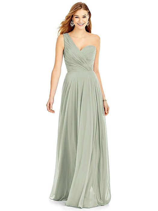 One-Shoulder Draped Chiffon Maxi Dress - Dani